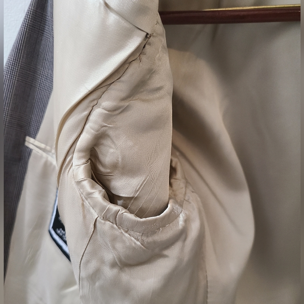 Christian Dior Monsieu Vintage Sportcoat Blazer Gray Glen Plaid Sz 40 Classic - Picture 12 of 16
